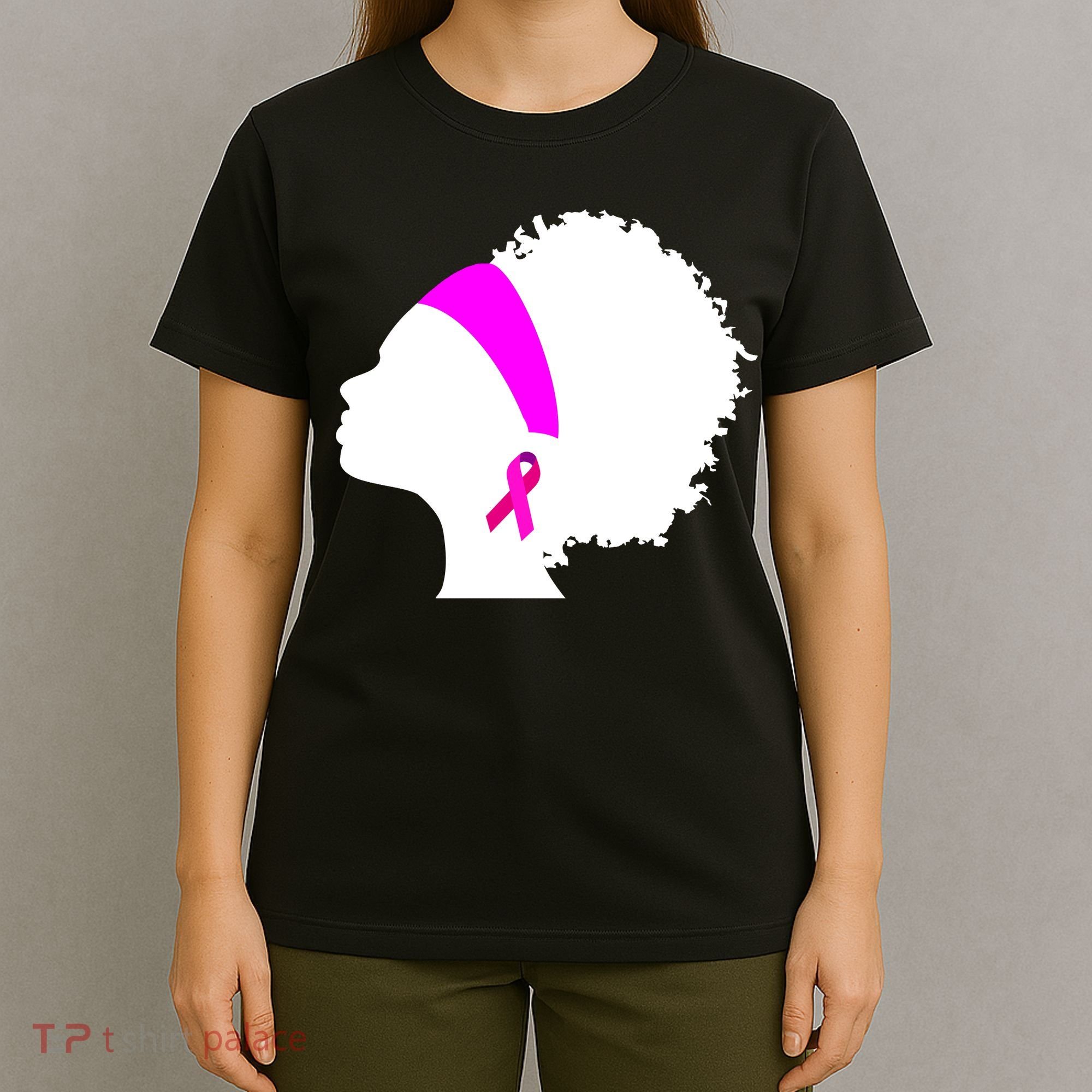 Afro Breast Cancer Awareness T-Shirt
