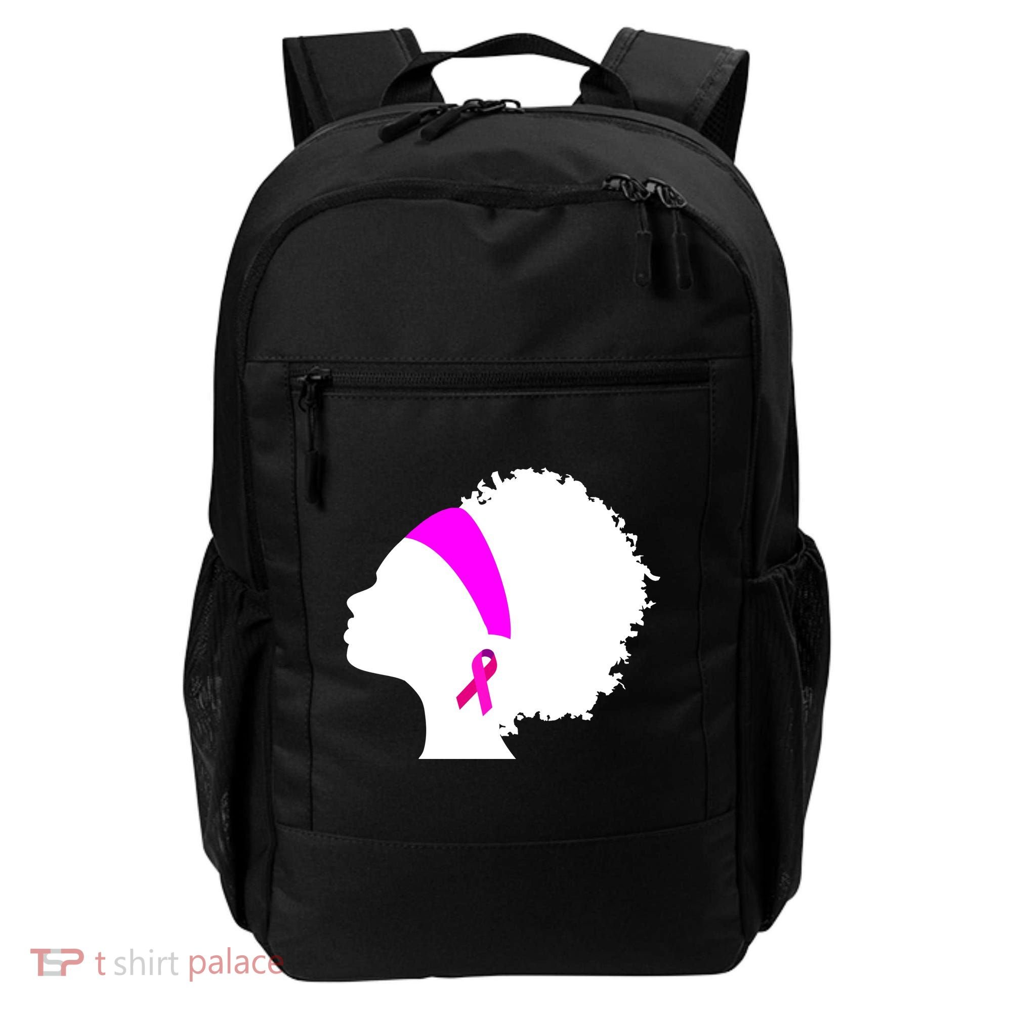 Afro Breast Cancer Awareness Backpack