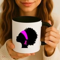 Afro Breast Cancer Awareness Coffee Mug thumb 3