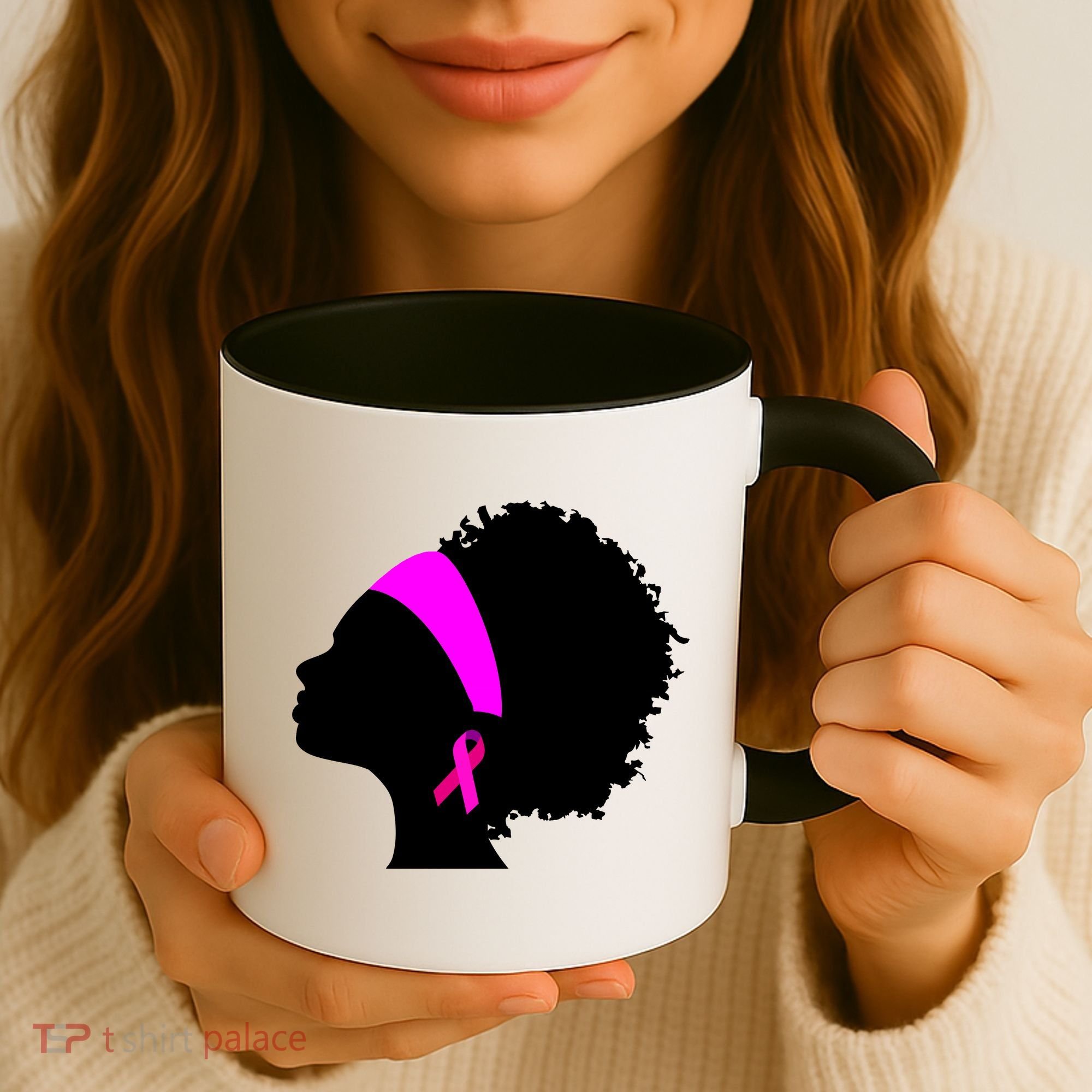 Afro Breast Cancer Awareness Coffee Mug