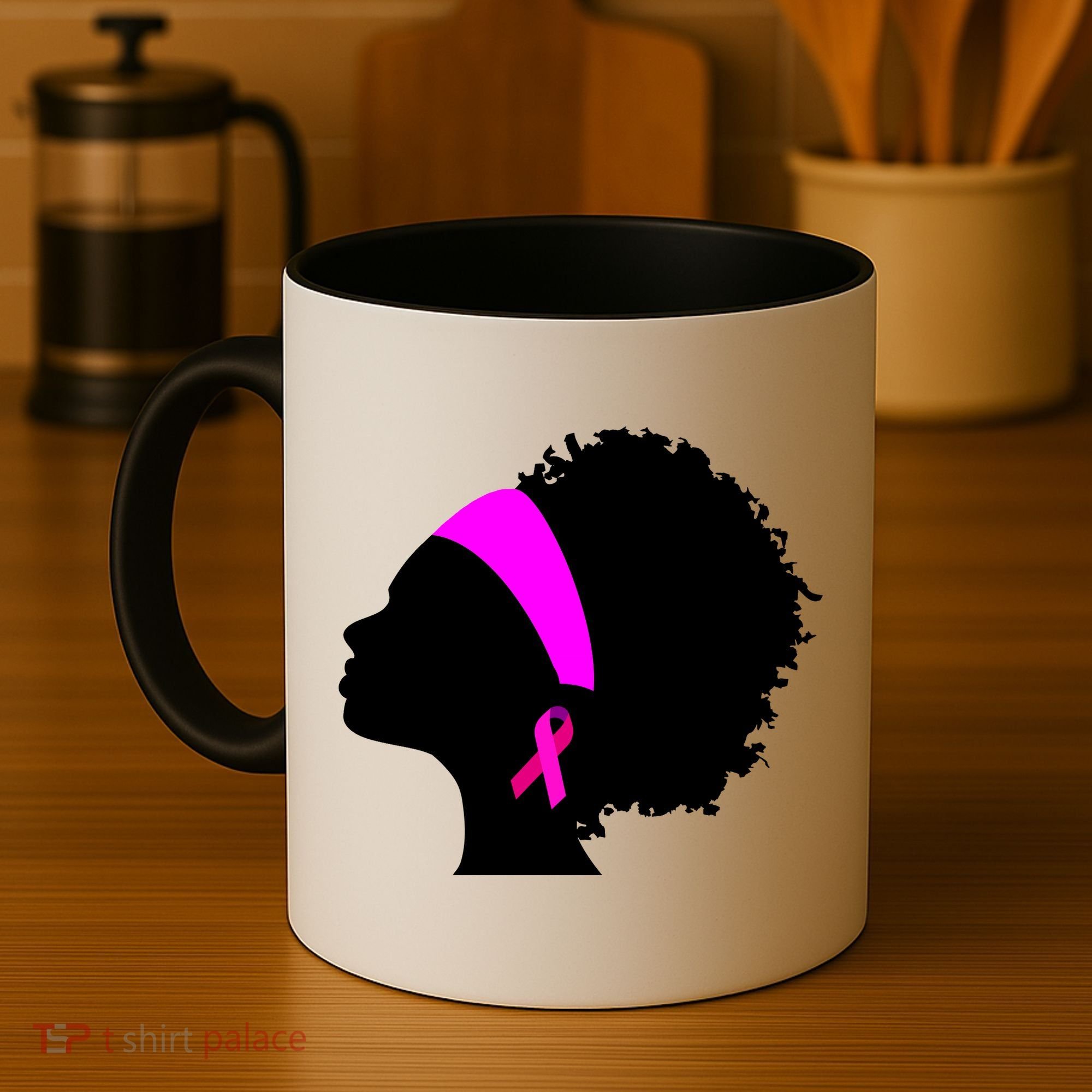 Afro Breast Cancer Awareness Coffee Mug