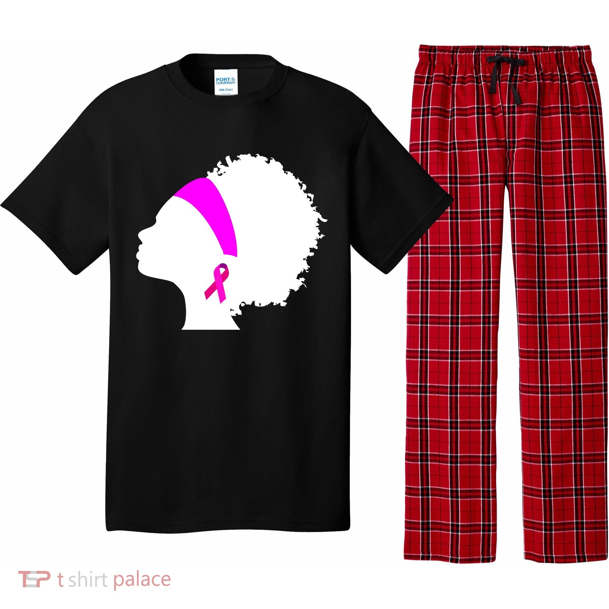 Afro Breast Cancer Awareness Pajama Set