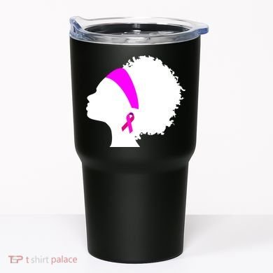 Afro Breast Cancer Awareness Tumbler
