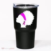 Afro Breast Cancer Awareness Tumbler thumb 0
