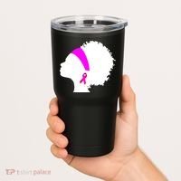 Afro Breast Cancer Awareness Tumbler thumb 2