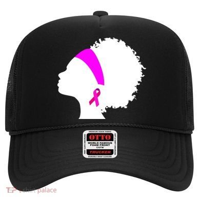 Afro Breast Cancer Awareness Hat
