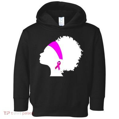 Afro Breast Cancer Awareness Toddler Hoodie
