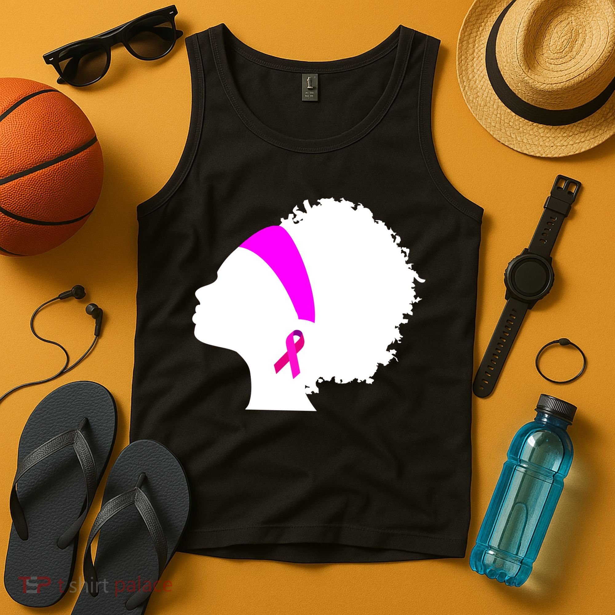 Afro Breast Cancer Awareness Tank Top