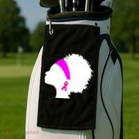 Afro Breast Cancer Awareness Golf Towel thumb 2
