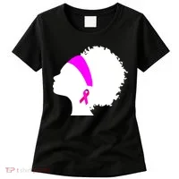 Afro Breast Cancer Awareness Women's T-Shirt thumb 0
