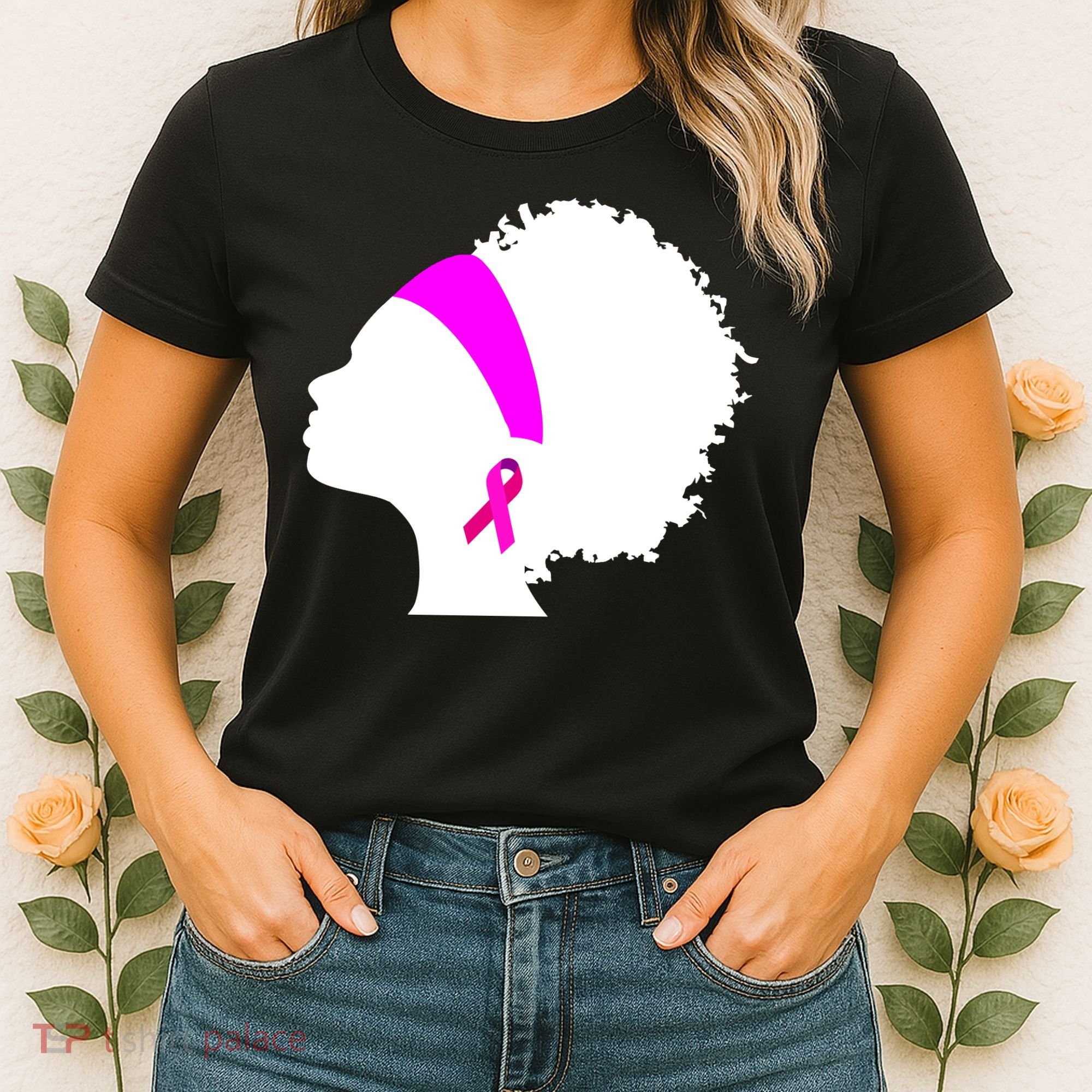 Afro Breast Cancer Awareness Women's T-Shirt