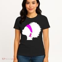 Afro Breast Cancer Awareness Women's T-Shirt thumb 4