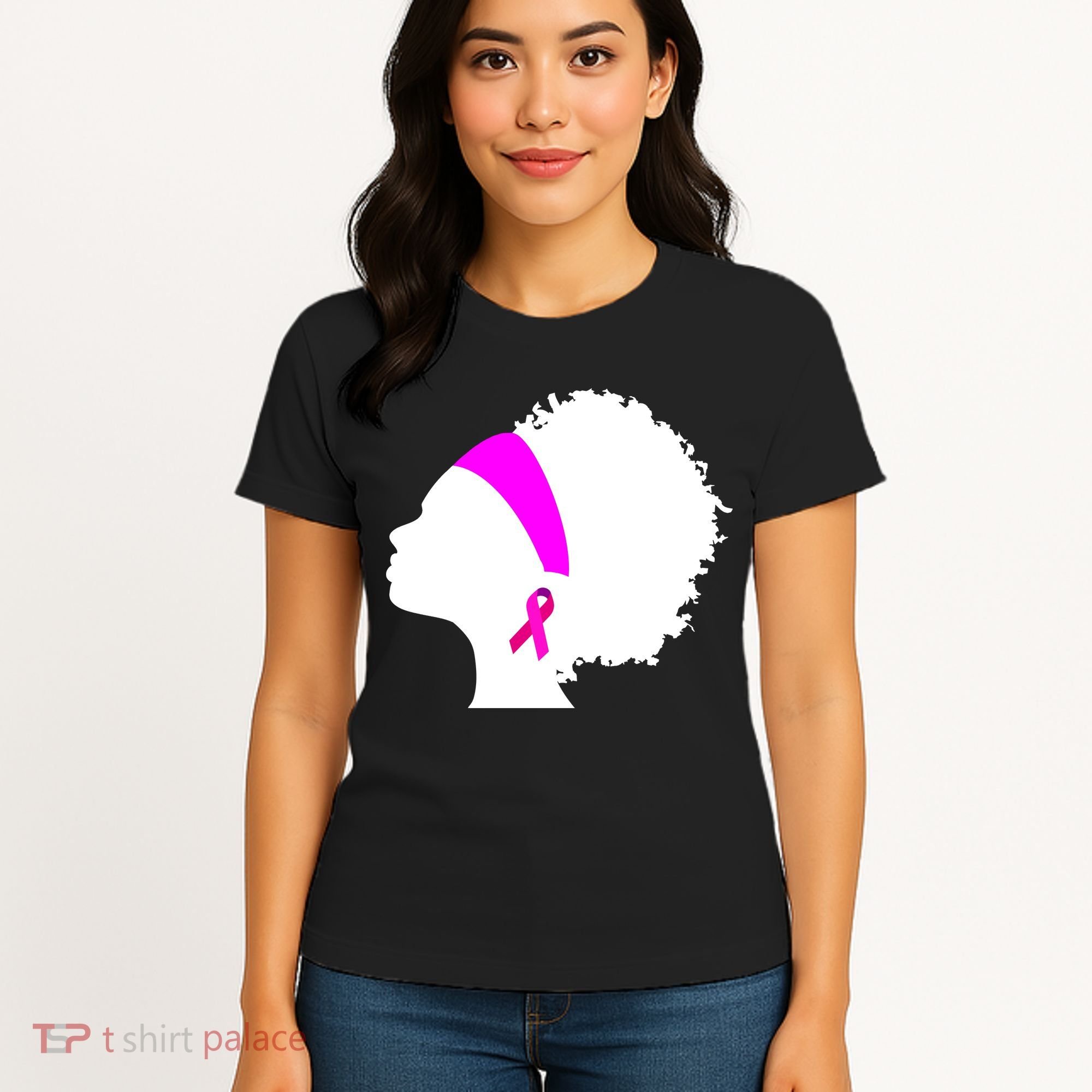 Afro Breast Cancer Awareness Women's T-Shirt