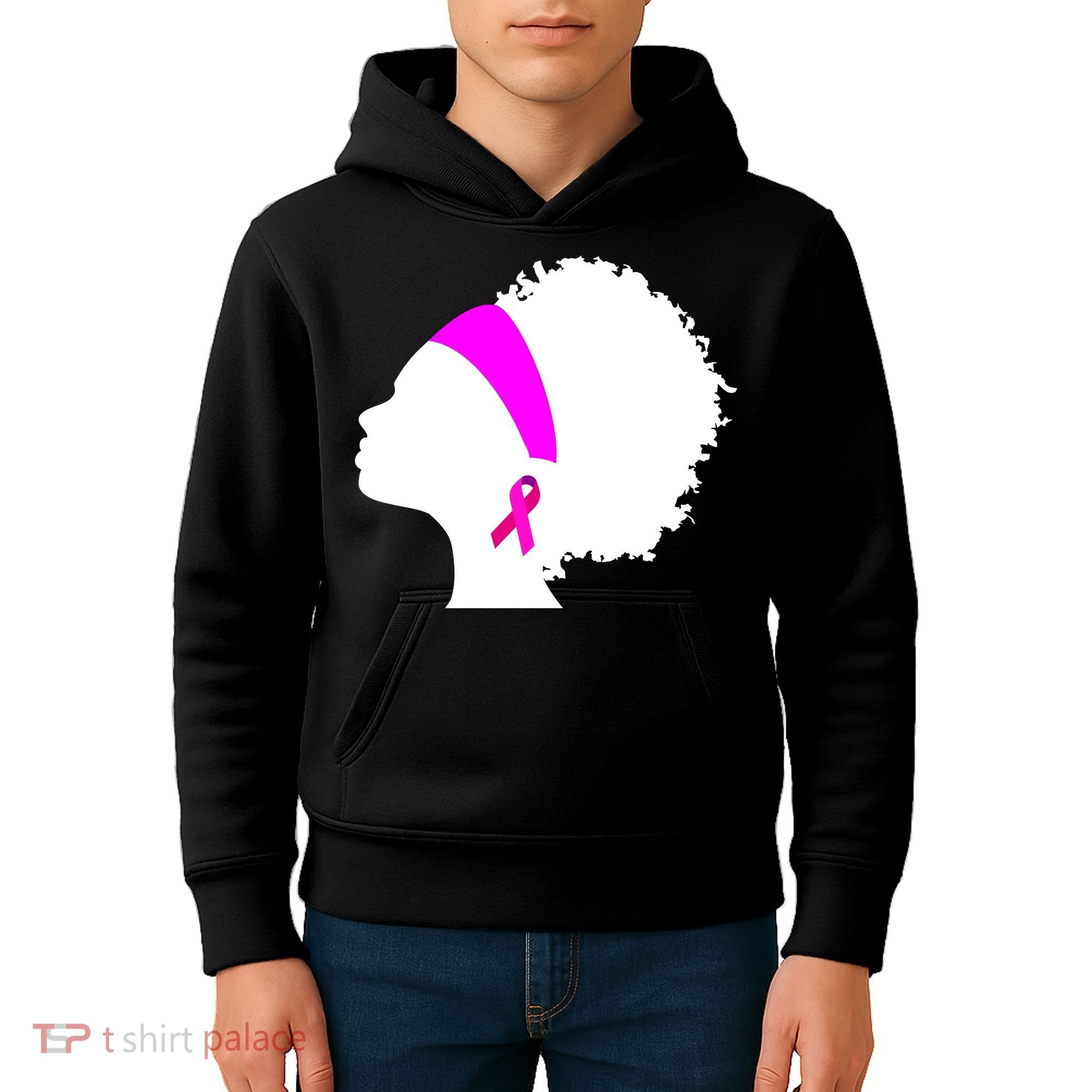 Afro Breast Cancer Awareness Kids Hoodie