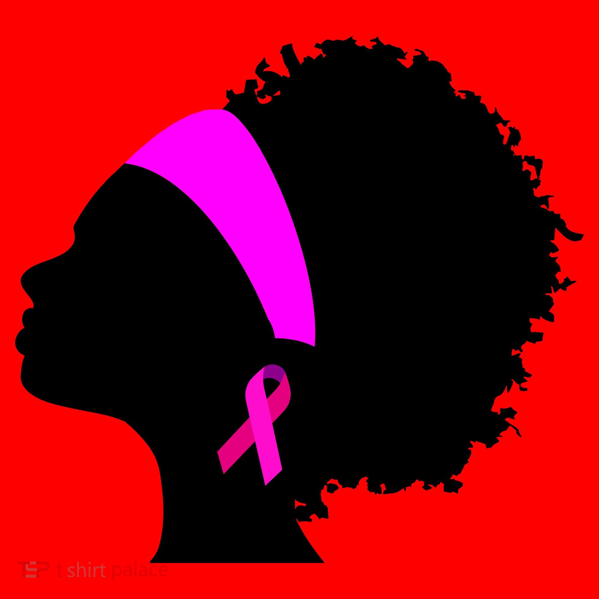 Afro Breast Cancer Awareness Santa Hat