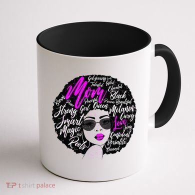Afro Mom Strong Roots Coffee Mug back