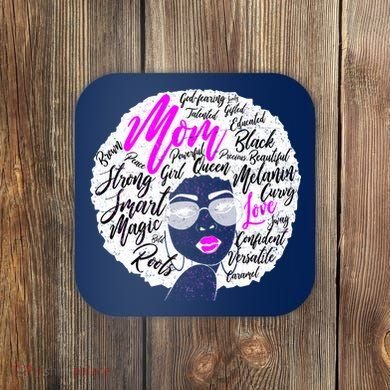 Afro Mom Strong Roots Coaster