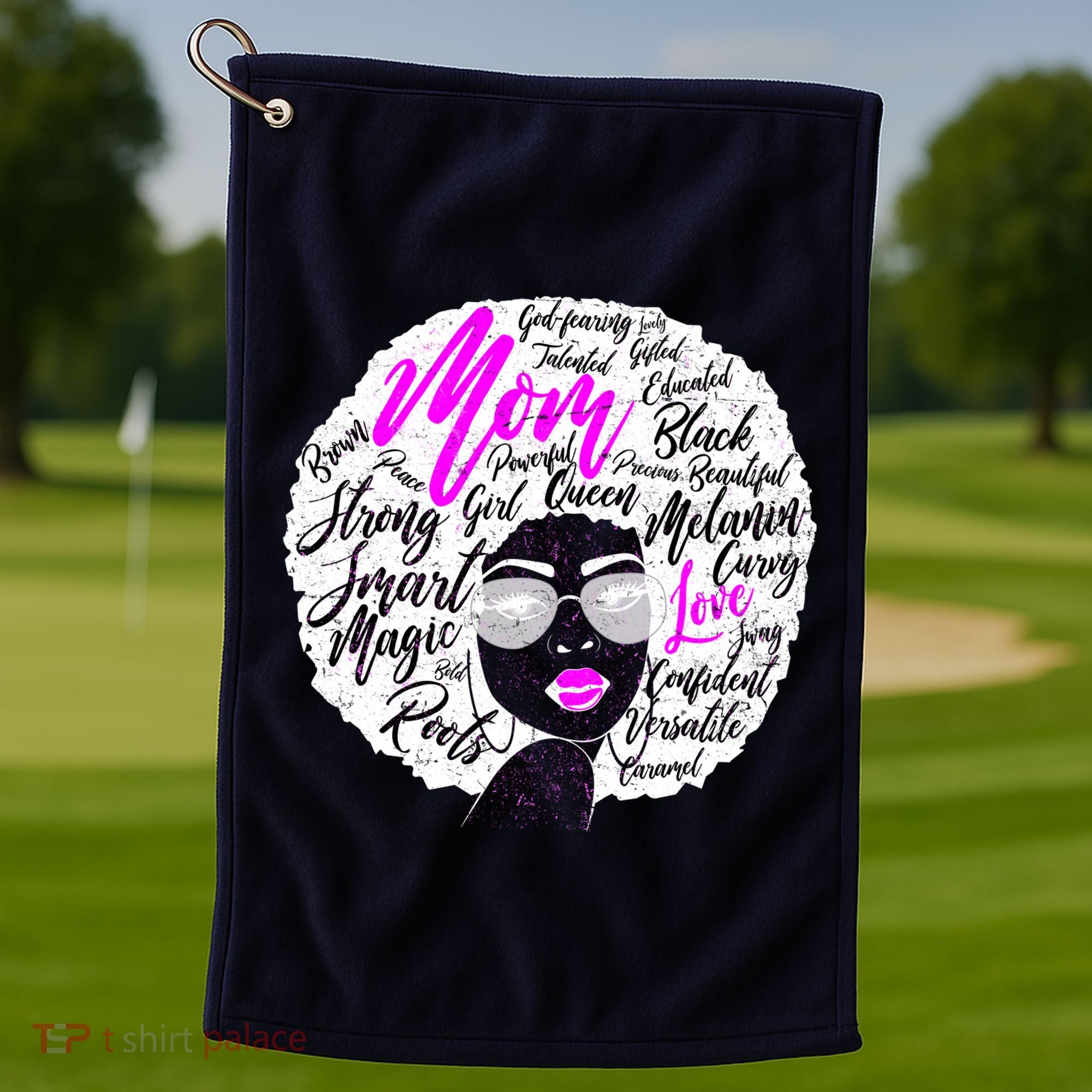 Afro Mom Strong Roots Golf Towel