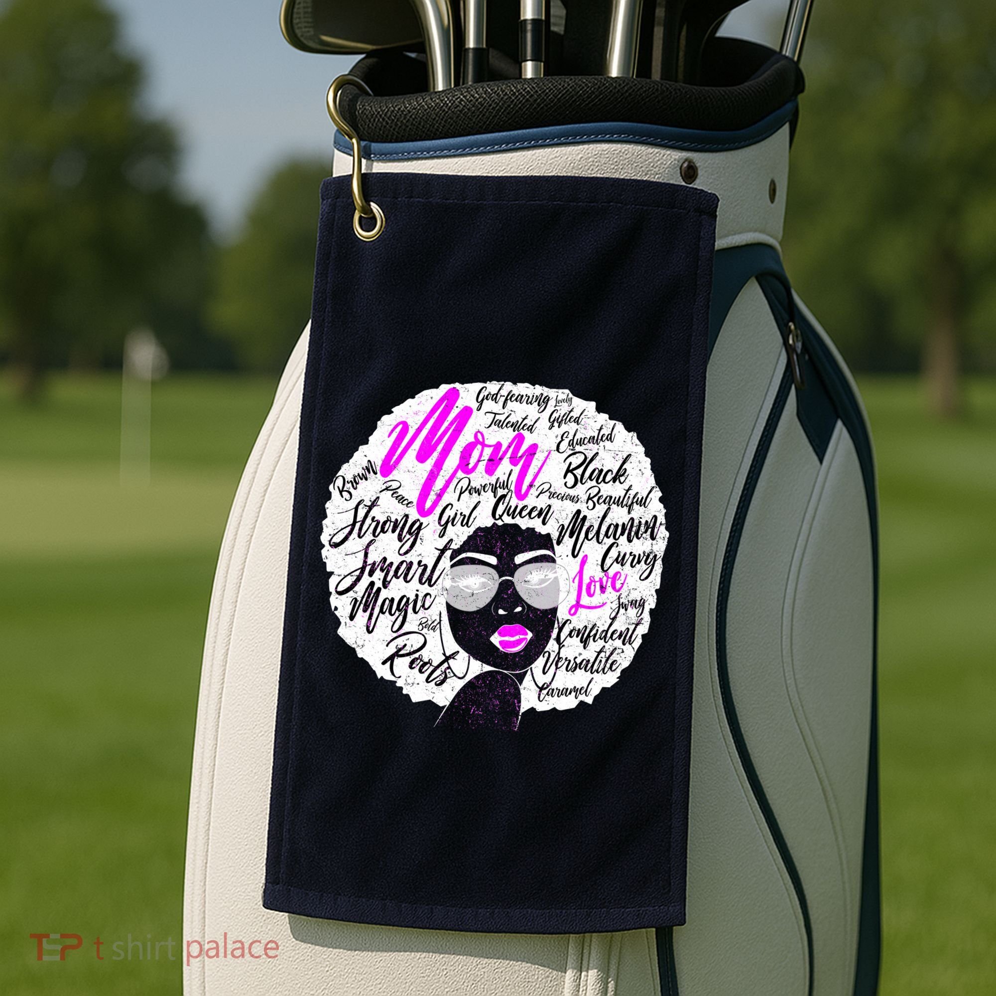 Afro Mom Strong Roots Golf Towel