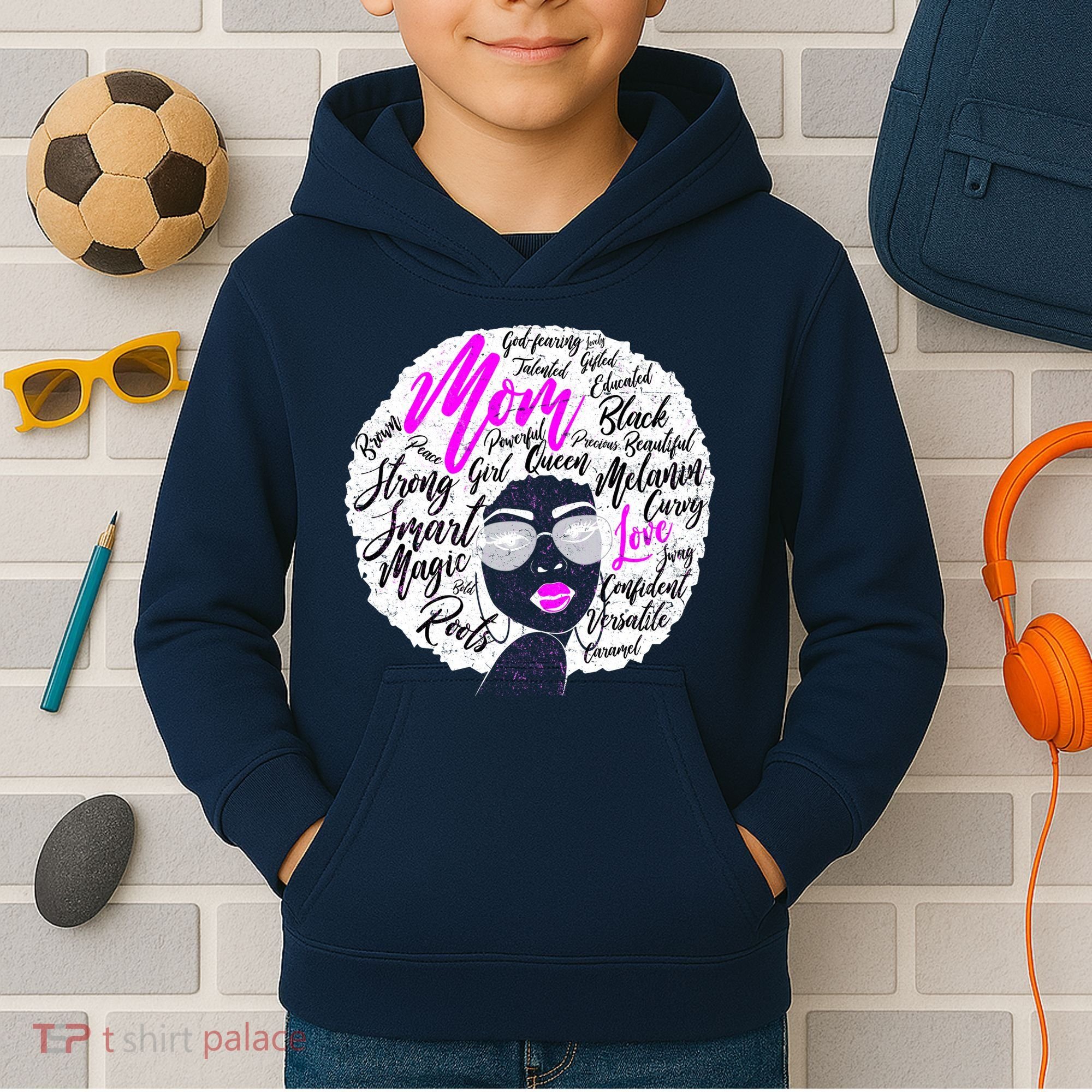 Afro Mom Strong Roots Kids Hoodie
