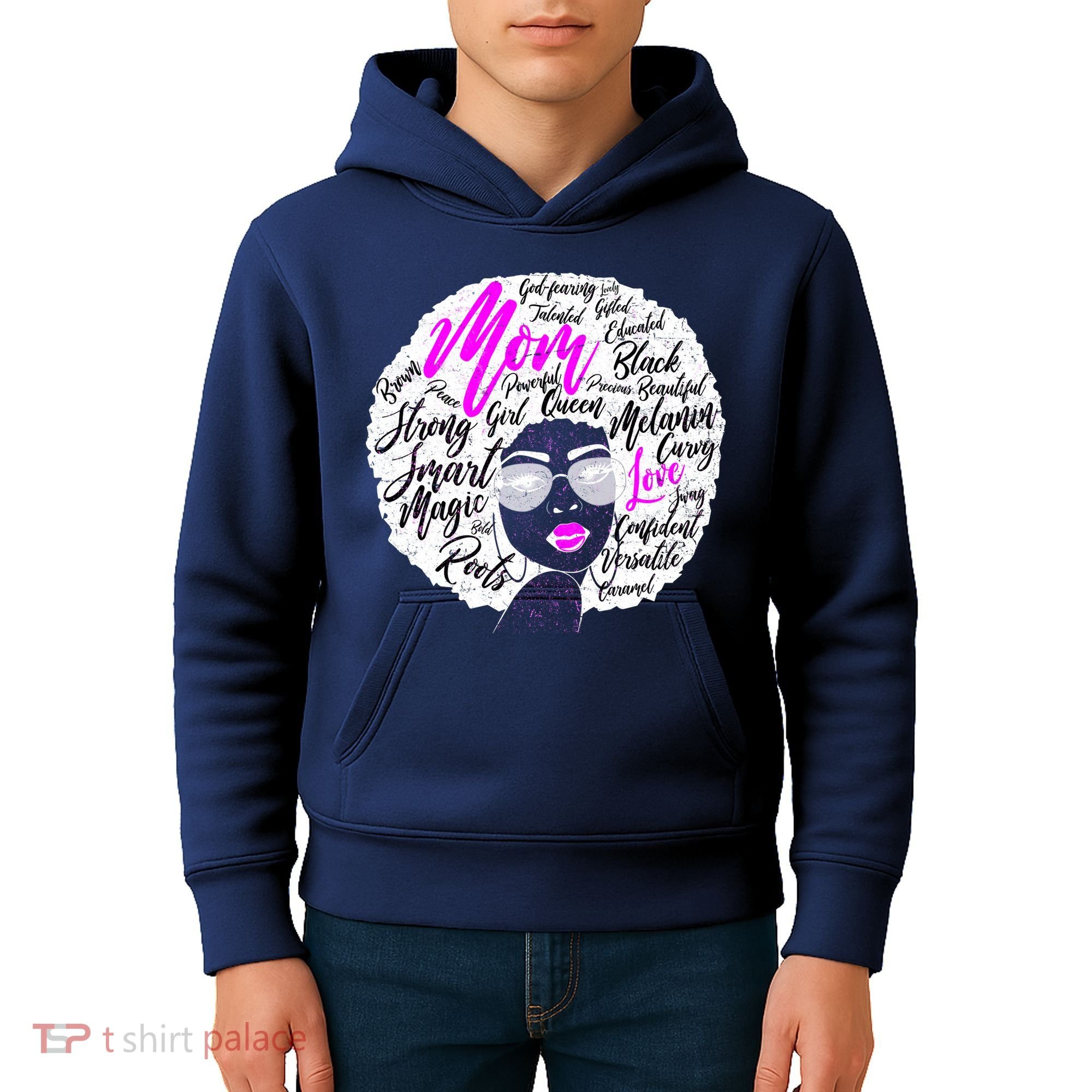 Afro Mom Strong Roots Kids Hoodie