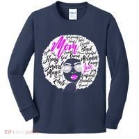 Afro Mom Strong Roots Kids Long Sleeve Shirt thumb 0
