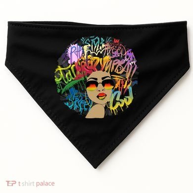 Afro Proud Black Woman Dashiki Melanin USA-Made Doggie Bandana