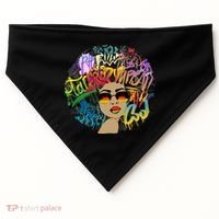 Afro Proud Black Woman Dashiki Melanin USA-Made Doggie Bandana thumb 0