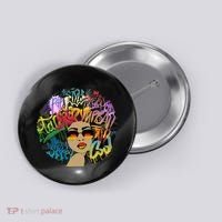 Afro Proud Black Woman Dashiki Melanin Button thumb 0