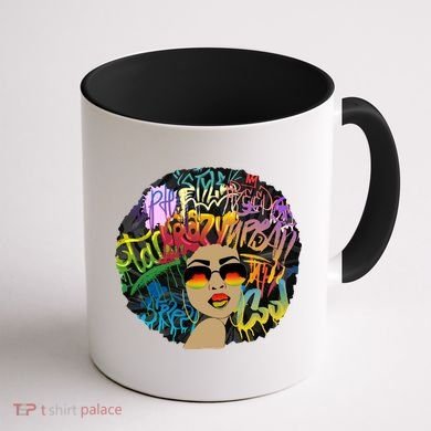 Afro Proud Black Woman Dashiki Melanin Coffee Mug back