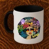 Afro Proud Black Woman Dashiki Melanin Coffee Mug thumb 2