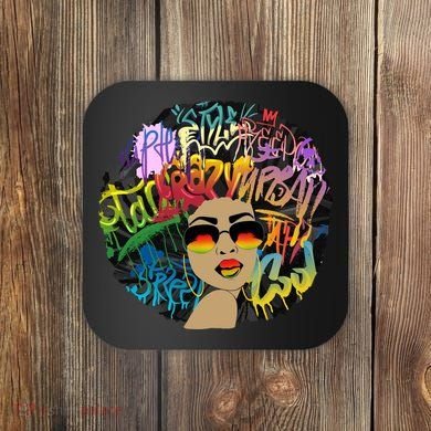 Afro Proud Black Woman Dashiki Melanin Coaster