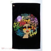 Afro Proud Black Woman Dashiki Melanin Golf Towel thumb 0