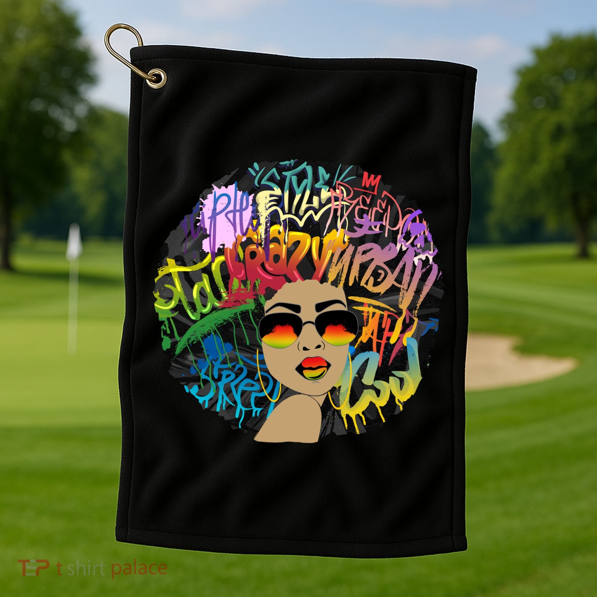 Afro Proud Black Woman Dashiki Melanin Golf Towel