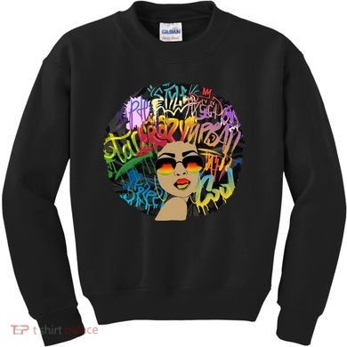 Afro Proud Black Woman Dashiki Melanin Kids Sweatshirt