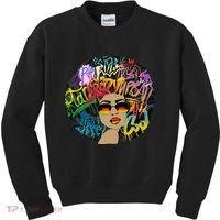Afro Proud Black Woman Dashiki Melanin Kids Sweatshirt thumb 0
