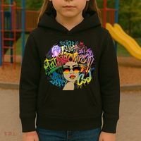 Afro Proud Black Woman Dashiki Melanin Kids Hoodie thumb 3