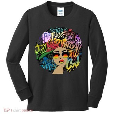 Afro Proud Black Woman Dashiki Melanin Kids Long Sleeve Shirt