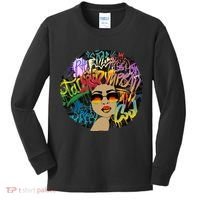Afro Proud Black Woman Dashiki Melanin Kids Long Sleeve Shirt thumb 0