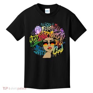 Afro Proud Black Woman Dashiki Melanin Kids T-Shirt