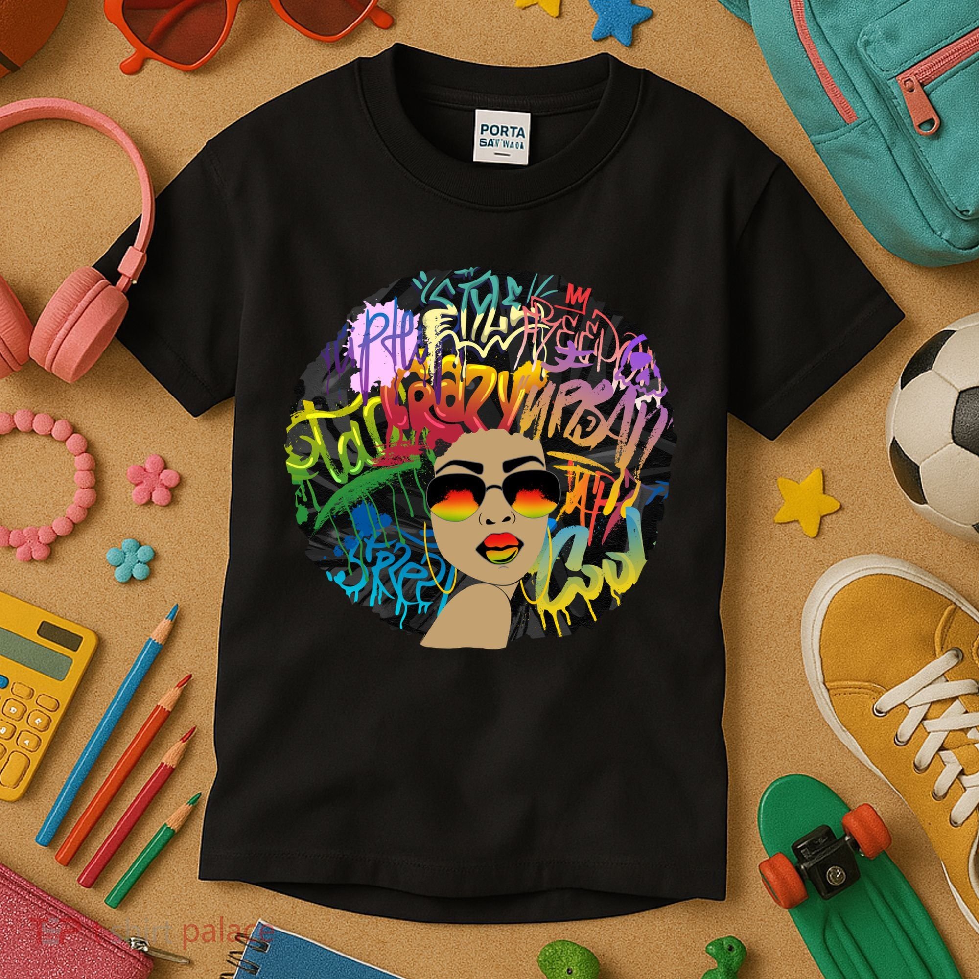 Afro Proud Black Woman Dashiki Melanin Kids T-Shirt