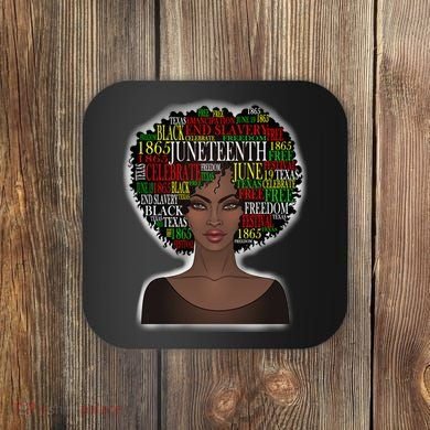 Afro word art Coaster