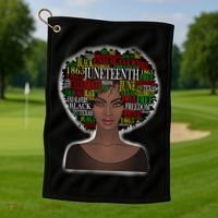 Afro word art Golf Towel thumb 1