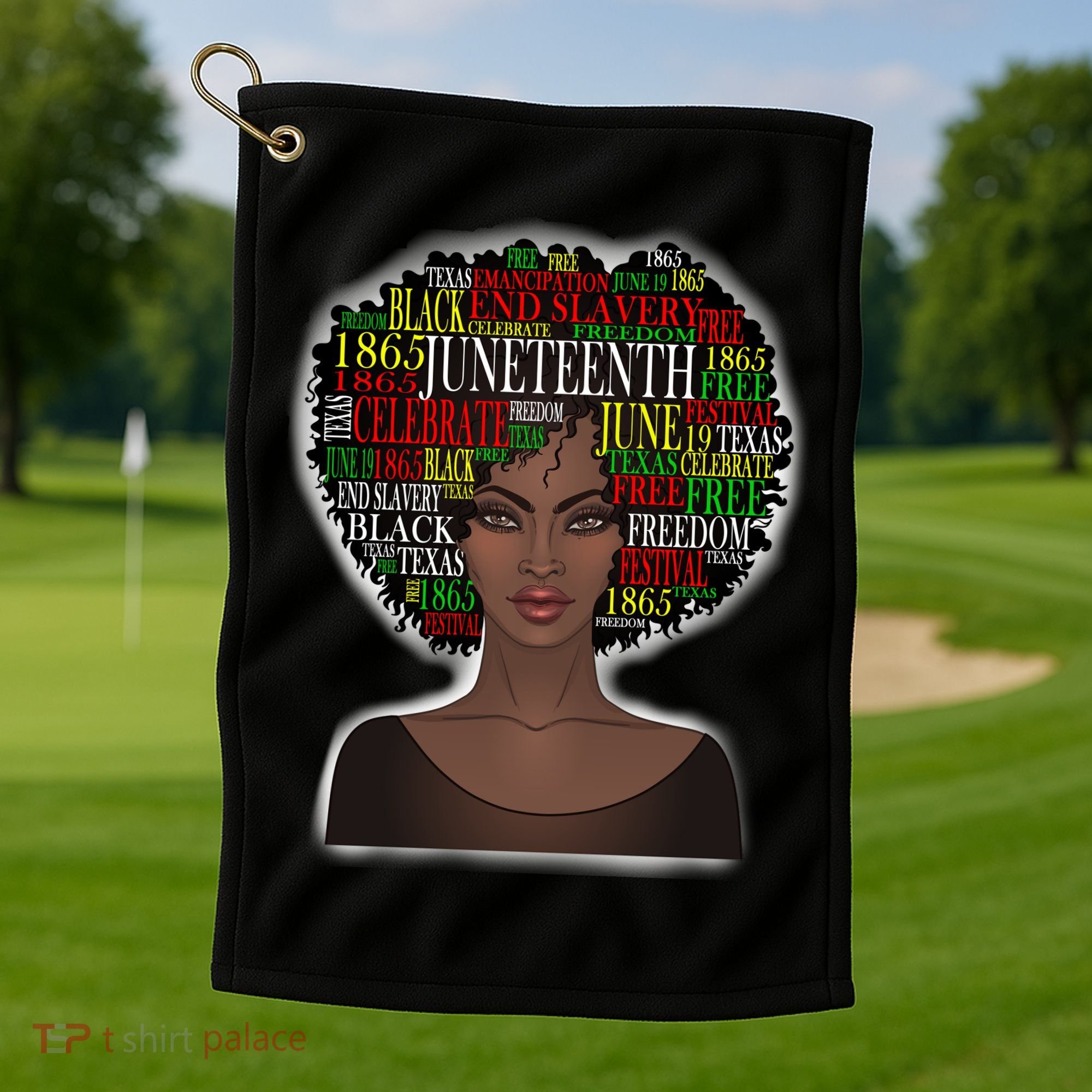 Afro word art Golf Towel