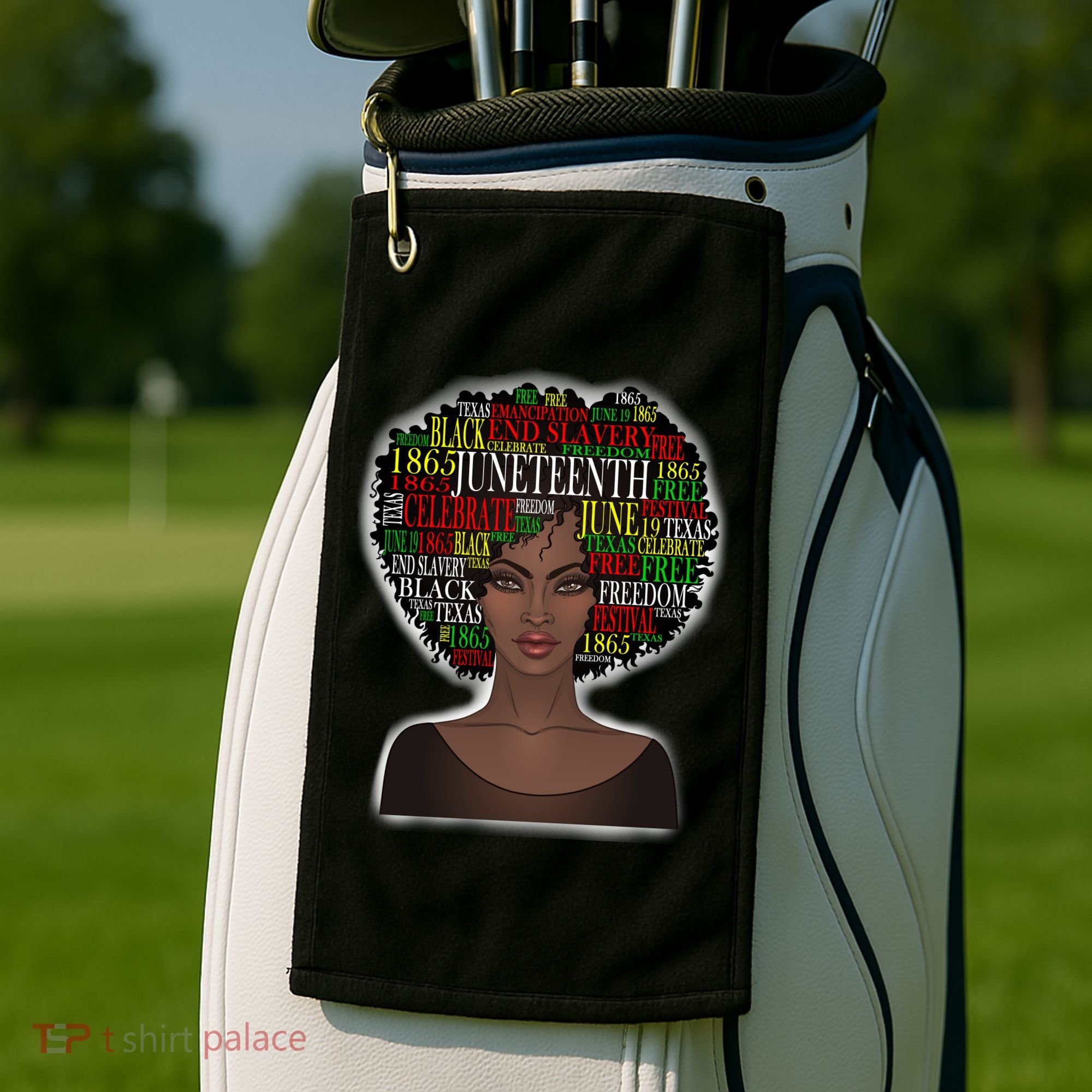 Afro word art Golf Towel