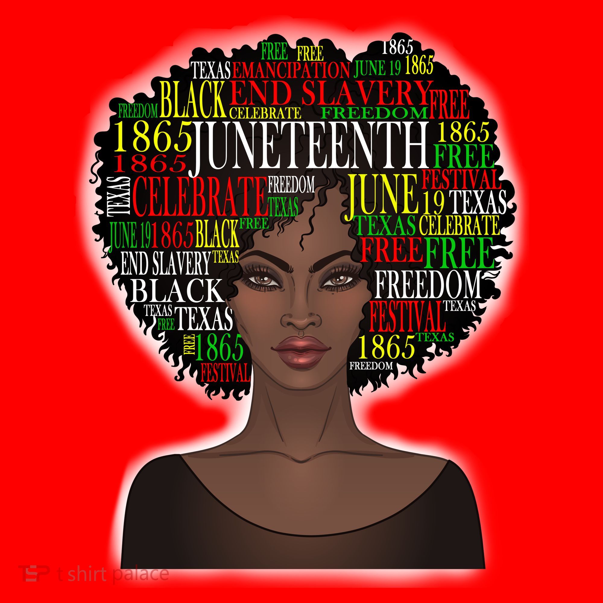 Afro word art Santa Hat