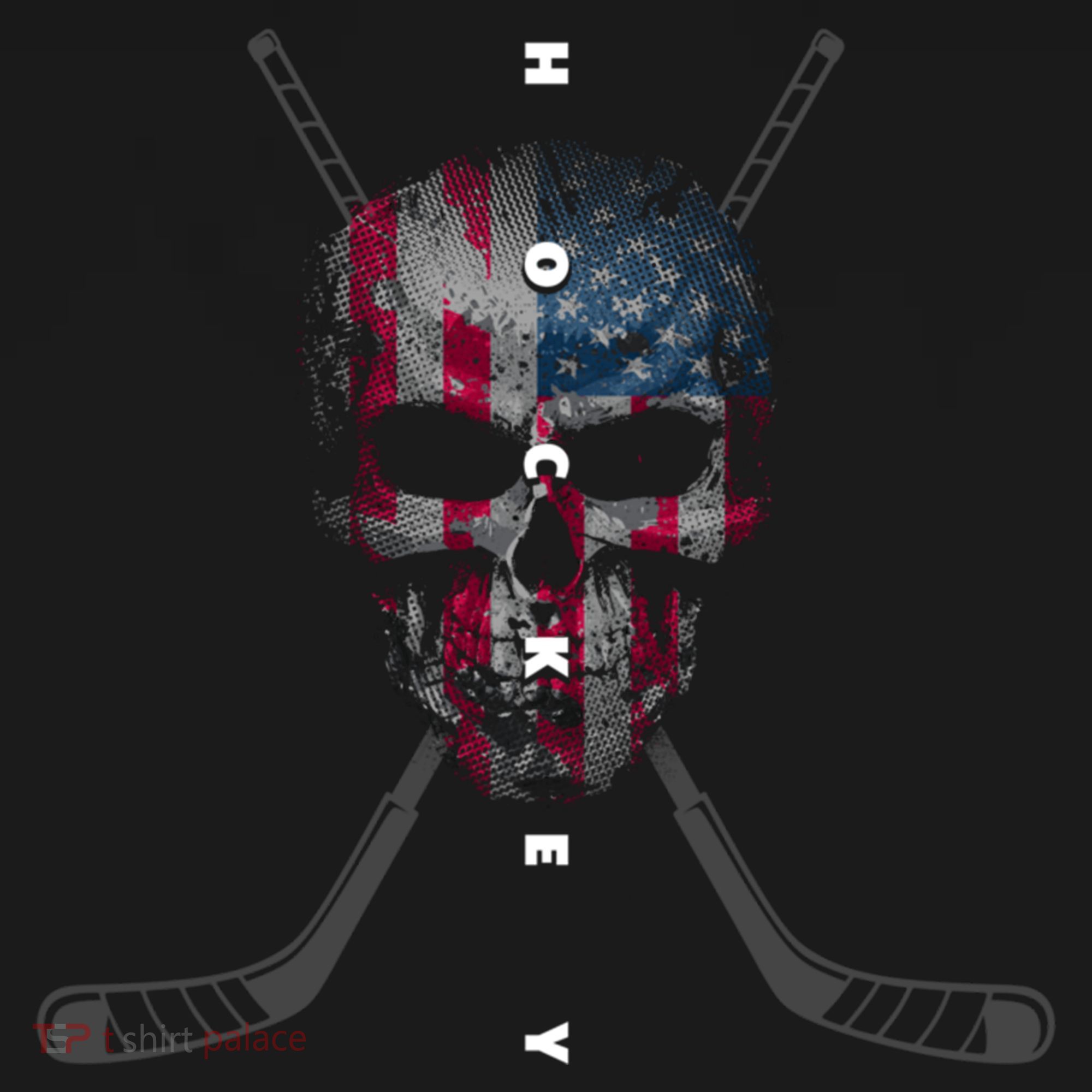 American Flag Skull Hockey Hockey Gift Women's Hoodie