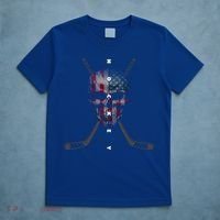 American Flag Skull Hockey Hockey Gift T-Shirt thumb 5