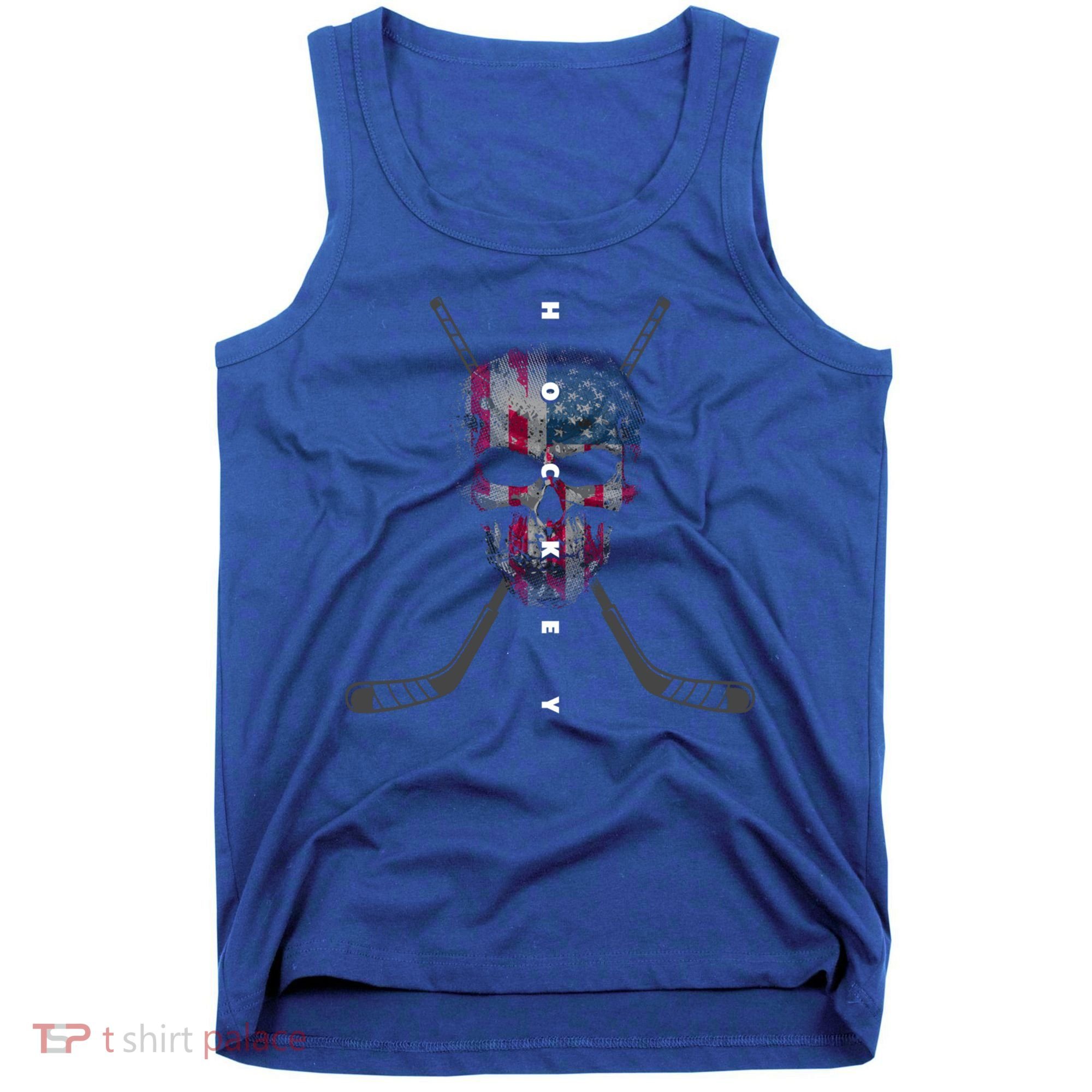 American Flag Skull Hockey Hockey Gift Tank Top