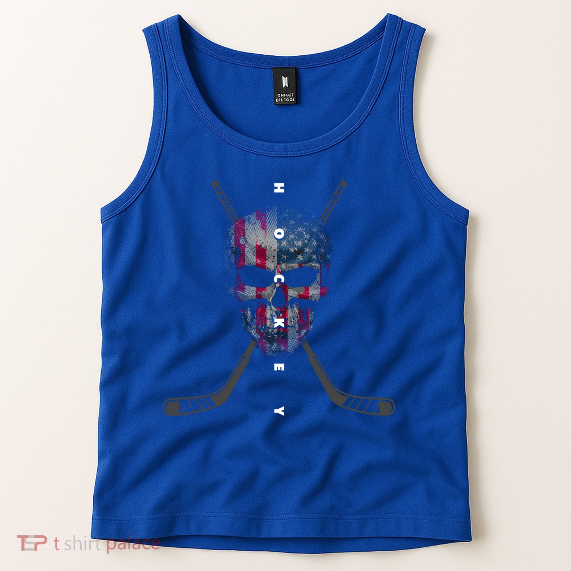American Flag Skull Hockey Hockey Gift Tank Top
